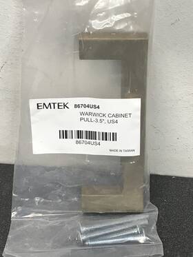 86704us4 Emtek Warwick Satin Brass Cabinet Handle Pull Modern Rectangular Colle