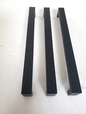 86720us19 Emtek Lot 3 Keaton 12 Inch -centers Cabinet Handle Pull Flat Black