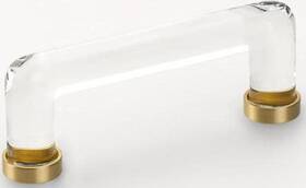 Emtek 86725us4 86725 Modern Glass 4 Inch Center To Handle Cabinet Pull - Brass