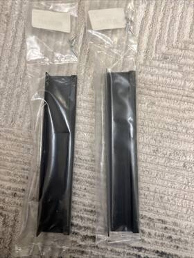 87130us19 Emtek Lot Of 2 Modern Edge Finger Cabinet Pull 8 Inch C-c In Black Read