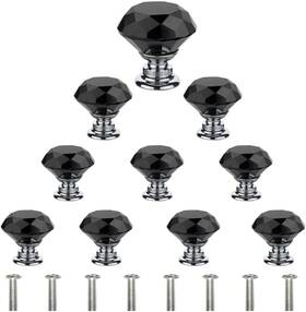 Eruule 445015745769 10pcs Diamond Crystal Handles Glass Knobs Cupboard Drawer Pulls Kitchen