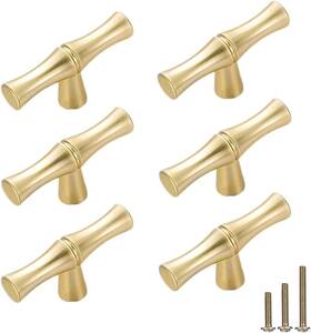 0s-u472-mi9a Esreake 6pcs Bamboo Shape Solid Zinc Alloy Cabinet Knobs Handle Pulls Dresser Drawer