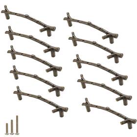 Esreake 770679678342 10pcs Branch Knobs Vintage Tree Twig Cabinet Pull Handles Alloy