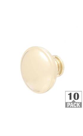 1004280703 Everbilt 10 Domed 1-1/4 Inch Royal Gold Classic Round Cabinet Knobs