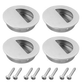 Evpgj0196 Evponk 4 Pcs 60mm Round Hidden Stainless Steel Recessed Sliding Cabinet Pull Handles