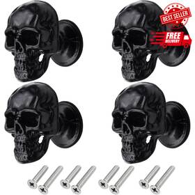 Fy-040 Fanyun 4 Pack Skull Skeleton Cabinets Knobs Single Hole Pull Handle For Drawer Wardrob