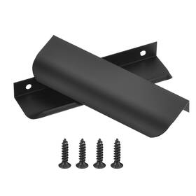Fipux 685821963644 10pack Finger Edge Pull Cabinet Handles 96mm Hole Center Black