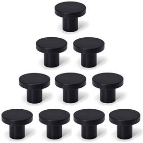 Firsorca 688209865585 10 Pack Matte Black Cabinet And Drawer Knobs Round Pulls For Dressers Closets