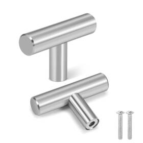 Flexzion 814870026202 10 Pack Kitchen Cabinet Knobs T Bar Handles Drawer Pulls 2 Inch Single Hole S