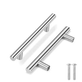Flexzion 814870026233 1 Pack Kitchen Cabinet Handles Silver Drawer Pulls 6 Inch 3.7 Hole Cente