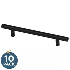 Franklin Brass 445010618648 10-pack Simple Bar 5-1/16 Inch 128 Mm Modern Matte Black Cabinet Drawer Pulls