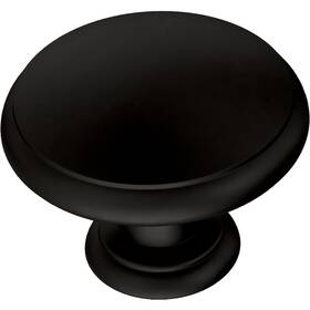 P35597z-fb-b1 Franklin Brass Round Ringed Cabinet Knob Matte Black 1-1/4 Inch 32 Mm Drawer 5 Pack