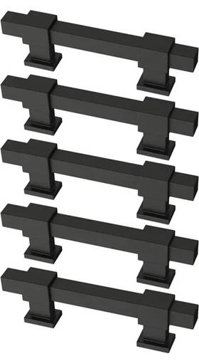 P44367-fb-b Franklin Brass New Square Adjustable Cabinet Pull Matte Black S5