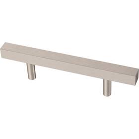 P46655k-ss-b Franklin Brass Simple Square Bar Cabinet Handles 3 Inch Hole Center Stainless Steel 10-pack
