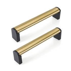 Fulgente 733205081320 10 Pack 128mm Gold And Black Cabinets Handles 5ftft Brushed Brass Cabinet