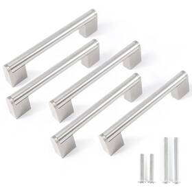 Hu-xi-54 Fulgente Brushed Nickel Drawer Pulls Stainless Steel Chrome Modern Cabinet Handles