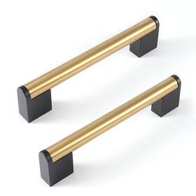 Us-4402-128bg-10p Fulgente Golden Cabinet Pulls Brushed Brass Handles 5ftft Stainless Steel Hardware For K