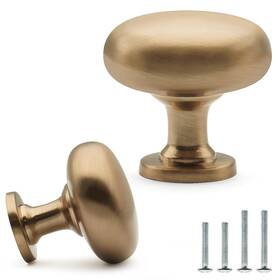 23009-cb-10 Furfitt 10 Pack Champagne Bronze Cabinet Knobs 1-1/7 Inch 29mm Diameter Soild Zinc A