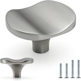 24020-k-bn-4 Furfitt 4-pack Brushed Nickel Cabinet Knobs 1-2/3 Inch 42mm Solid Zinc Alloy