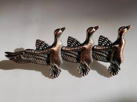 Gander Mountain 802367013026 Mtn. Triple Mallards Antique Copper Wildlife Cabinet Pull Handle