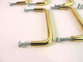 226999 Gatehouse 3 Inch Bar Cabinet Pulls Drawer Handle Bright Gold Screws Quantity 23