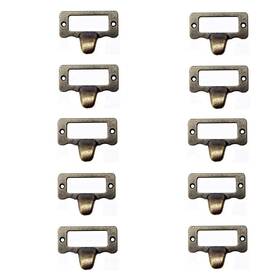 Gdqlcnxb 752771987966 10pcs Antique Zinc Alloy Label Frame Card Holder Cup Pull Handle Drawer Box C