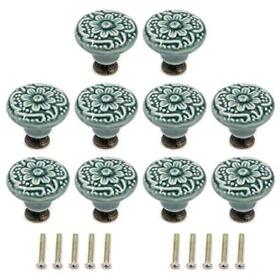 Geesatis 10 Pcs Decorative Knob Ceramic Knobs Drawer Cabinet Pull Handle