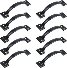 Zy0725272 Geesatis 10 Pcs Length 5.5 Inch Cabinet Drawer Furniture Pull Handle In Black Door