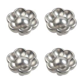 Zy09054681 Geesatis 4 Pcs Cabinet Knobs Metal Flower Nickel Handles For Home Kitchen Door D