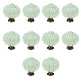 Zy10072243 Geesatis 10 Pcs Furniture Ceramic Pumpkin Shape Knobs Retro Style Handles For