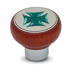 Gg Grand General 760479955439 95543 Green Wood Screw-in Air Knob W Iron Cross And Stainless Steel Tractor