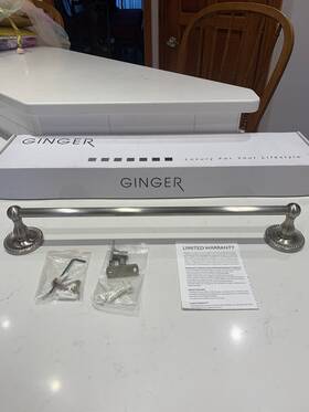 1502-15 Ginger Canterbury 18 Inch Towel Bar Satin Nickel G1502/sn Excellent Complete