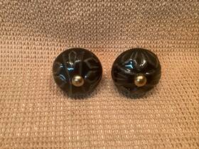 Glass Doorknobs & Furniture Pulls 060410734532 Black Ceramic Drawer Cupboard Knobs Decorative Sunburst Brass Fittings Heavy