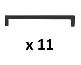 21683-192-mb-1 Glide-rite Lot Of 11 Gliderite 7-9/16 Inch Matte Black Solid Square Slim Cabinet Bar Pull