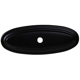 1034-mb-10 Glide Rite 3 In. Matte Black Classic Thin Oblong Cabinet Knob Backplate 10-pack