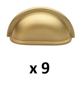 Glide-rite 953-sg Lot Of 9 Gliderite 3 Inch Classic Satin Gold Cup Handle Cabinet/drawer Pull
