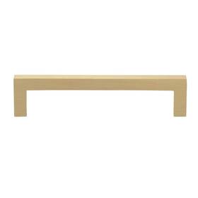 21683-128-sg-10 Gliderite 5 Inch Satin Gold Solid Slim Square Cabinet Bar Drawer Pulls 9-pack