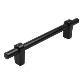 Gliderite 445052333387 4-1/4 Inch Center-to-center Matte Black Solid Euro T-bar Handle Drawer Pull 10-p
