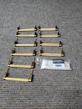 4788-192-sg-1 Gliderite 11pc Solid Knurled Bar Pull Cabinet Hardware Handle Satin Gold 5-3/8 Inch