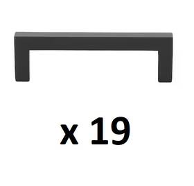 21683-96-mb-1 Gliderite Hardware 19 3-3/4 Inch Matte Black Square Slim Cabinet Drawer Bar Pulls New
