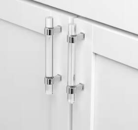 4718-96-pc-10 Gliderite Hardware 3-3/4 Inch Acrylic Cabinet Drawer Pull With Chrome Bases 10pk