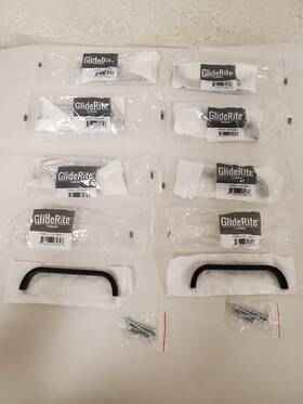 4843-128-mb Gliderite Hardware Lot Of 8 5 Inch 128 Mm Center-to-center Matte Black Flat Bar Pull