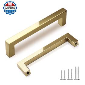 B0dhkn53y7 Gobekor 15-pack Cabinet Handles 3-3/4 Inch Champagne Bronze Square Pulls Gold