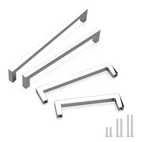 Us10-09spc128-10pack Gobekor 10 Pack Solid Polished Chrome Cabinet Handles 5 Inch Hole Center Drawe