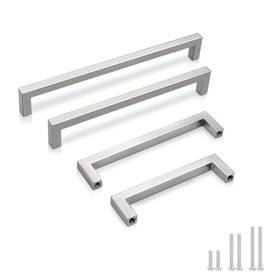 Us10-09ssn128-25pack Gobekor 25 Pack Brushed Nickel Cabinet Handles Square Kitchen Pulls 5in 128mm