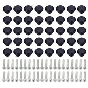 Gobericher122001 Gobericher 40 Pieces Black Round Kitchen Cabinet Knobs Dresser Drawer