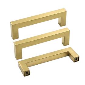 Lsj12gd102 Gol 715624603932 Gold Cabinet Pulls Brushed Brass Drawer 10 Pack - 4inch