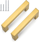 Goldenwarm 3 Inch Kitchen Cabinet Handles 10 Pack Gold Pulls Square Draw