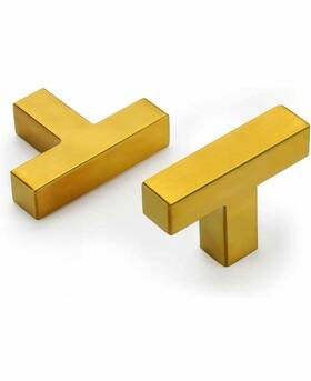 Goldenwarm 715020677629 25 Pack Gold Brushed Brass Kitchen Drawer Knobs - 2 Inch 50 Mm Overall Length