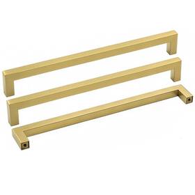 Lsj12gd256 Goldenwarm 715020901601 Gold Drawer Pulls 10in Brass Hardware For Cabinets - Modern Square